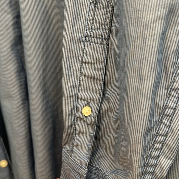 Sonoma Life + Style Men’s L Blue with Stripes Button Down Dress Shirt - Picture 3 of 6